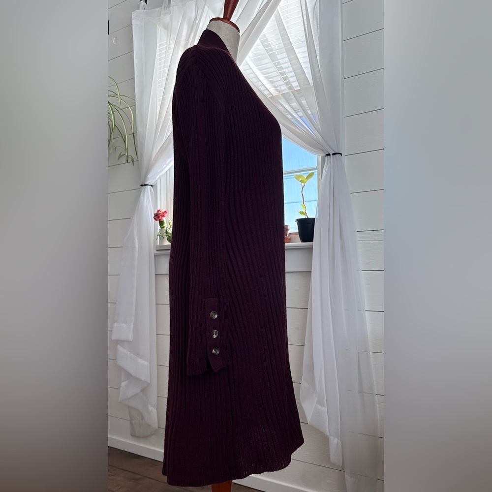 NWT! RD Candise Button Cuff Duster Cardigan Burgundy Size: Small - Picture 3 of 7